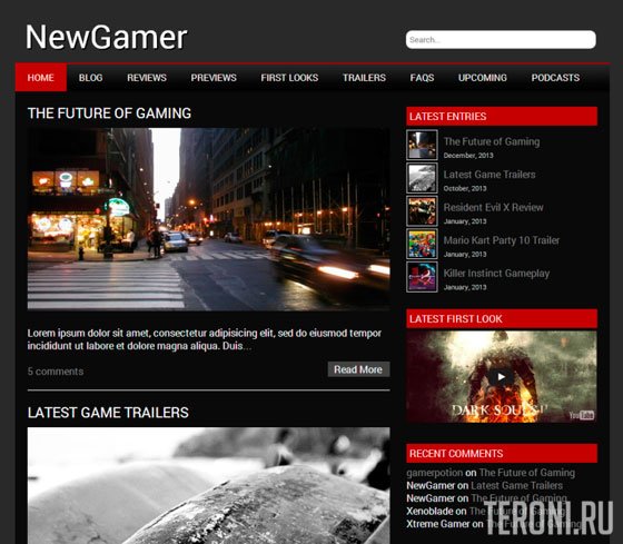 Игровой шаблон для WordPress - NewGamer