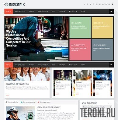 Адаптивный шаблон Joomla - Industrix v1.6