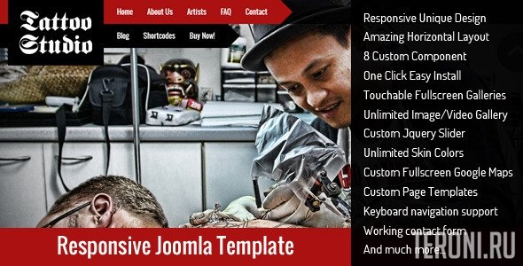 Премиум шаблон Joomla - Tattoo Studio v1.0.0