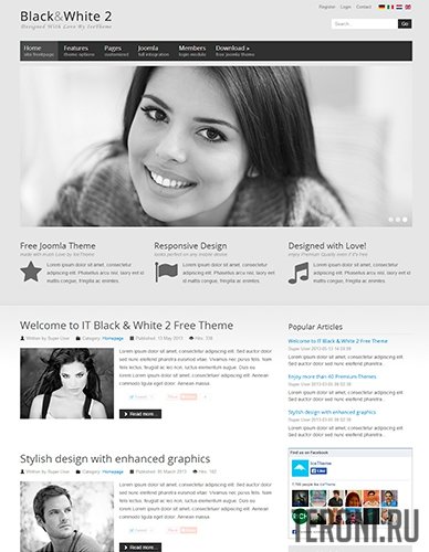 Бесплатный премиум шаблон Joomla 3.6 - Black and White