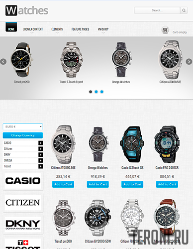 Бесплатный премиум шаблон магазина Joomla 3.6 - OS Watches