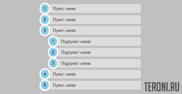 Выпадающее вертикальное меню с вращающимися элементами для uCoz