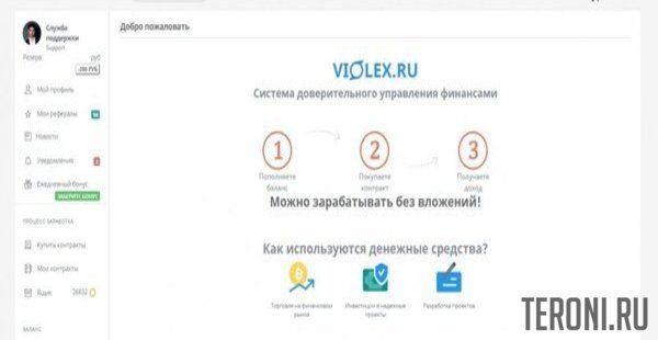 Скрипт экономического проекта Violex