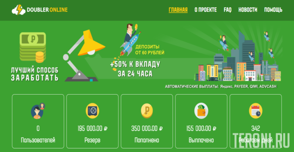 Скрипт Payeer удвоителя Doubler Online