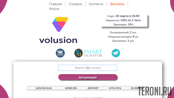 Скрипт Payeer удвоителя Volusion