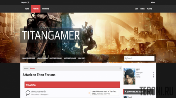 Стиль для XenForo - Titan Gamer 1.5.7.0