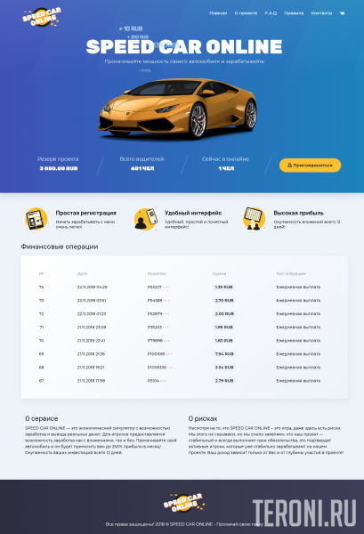 Скрипт Payeer удвоителя SPEED CAR