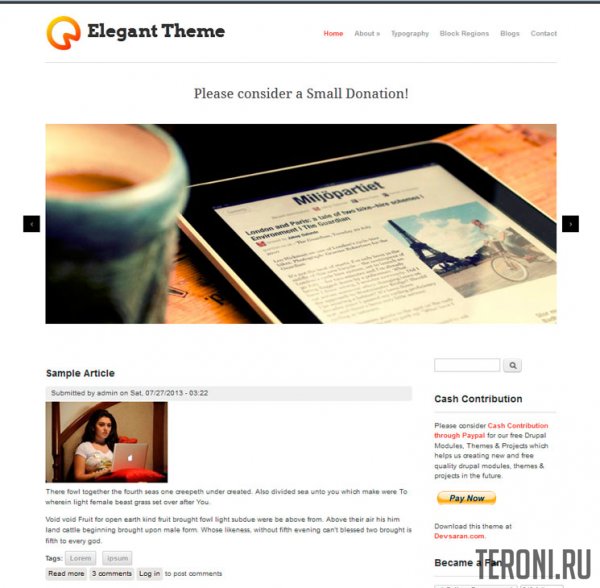 Elegant - премиум шаблон для Drupal