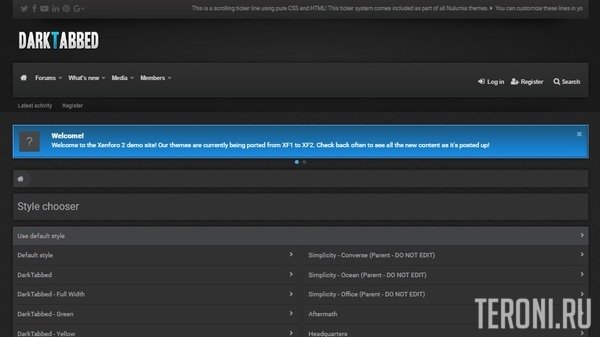 Темный стиль для XenForo 2 - DarkTabbed 1.2.0