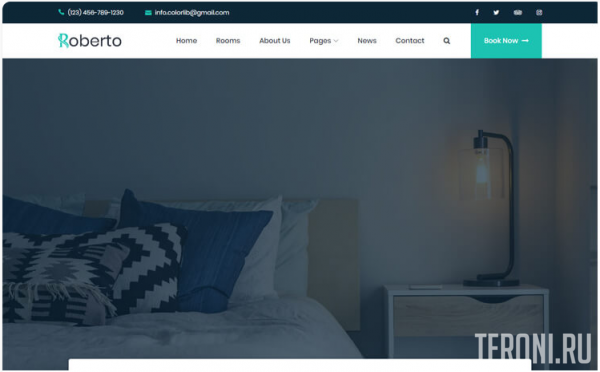 HTML шаблон сайта для отелей на основе Bootstrap 4 - Roberto