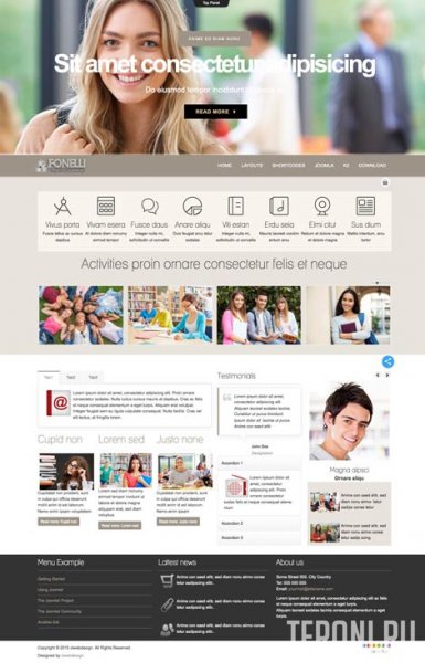 Адаптивный шаблон Joomla 2.5-3.9 учебные заведения - Fonelli