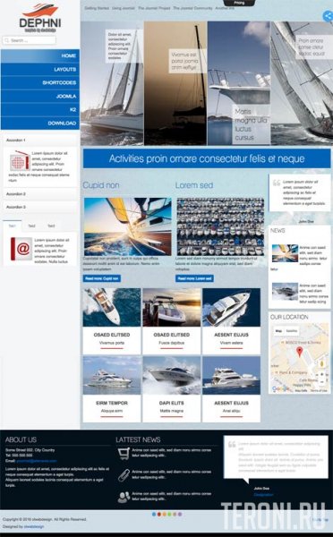 Адаптивный шаблон Joomla 2.5-3.9 яхт-клуб - Dephni