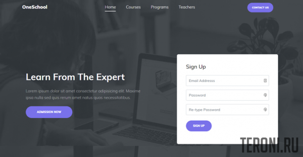 Адаптивный HTML шаблон образовательного сайта - Oneschool