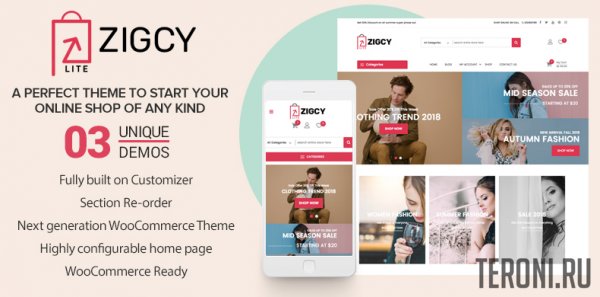 WordPress шаблон электронной коммерции Zigcy Lite