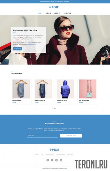 HTML шаблон интернет магазина Pixie Ecommerce