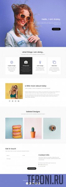 Одностраничный HTML шаблон Kalay