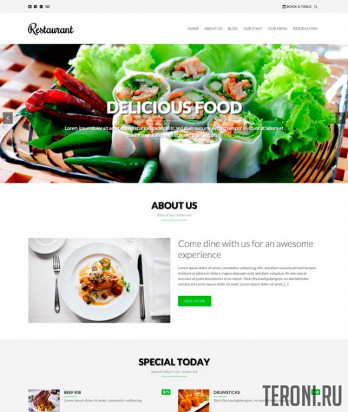 Кулинарный шаблон WordPress — Restaurant