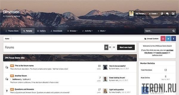 Премиум стиль Dimension для форума IPS Community Suite 4.2