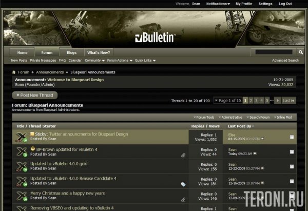 Игровой стиль Darkness для форума vBulletin 4.2.5