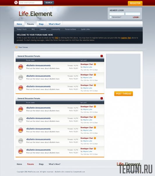 Светлый стиль Completevb Life для vBulletin 4.1.8