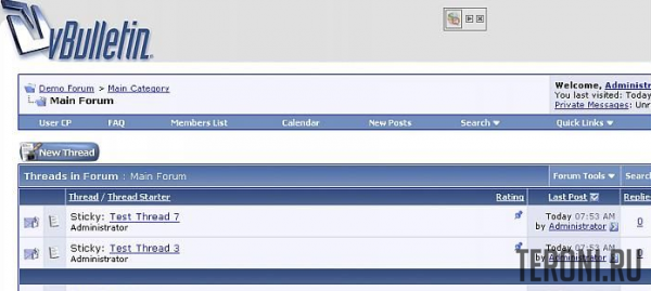 Модуль Separate Sticky and Normal Threads для vBulletin 3.8.x