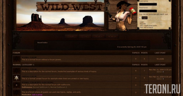 Игровой стиль WildWest для форума phpbb 3.0.х