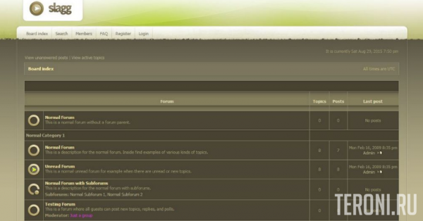 Темный стиль Slagg для форума phpbb 3.0.х