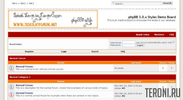 Светлый стиль Sabah kirmizi для phpbb 3.0.х
