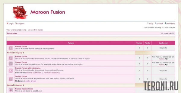 Светлый стиль Maroon Fusion для phpbb 3.0.х