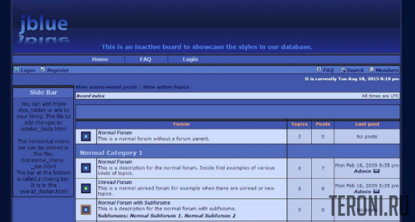 Синий стиль jblue для phpbb 3.0.х