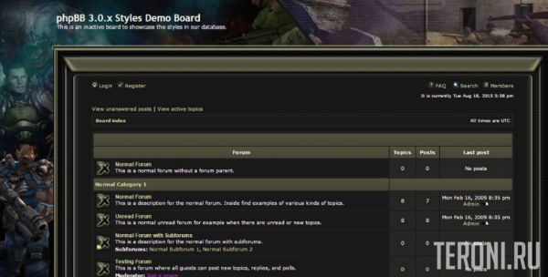 Игровой стиль ClanzDarkness3 для phpBB 3.0.х