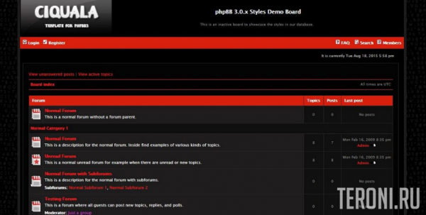 Темный стиль Ciquala для phpBB 3.0.х