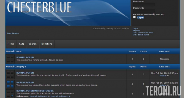 Темный стиль ChesterBlue для phpBB 3.0.х