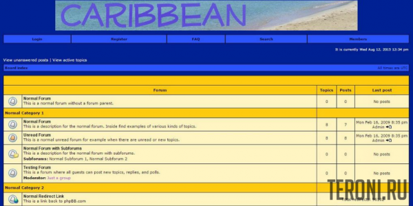 Синий стиль Caribbean для phpBB 3.0.х