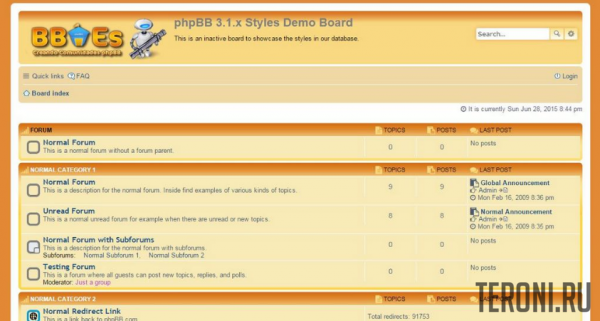 Светлый стиль Orange BBEs для phpBB 3.1.х