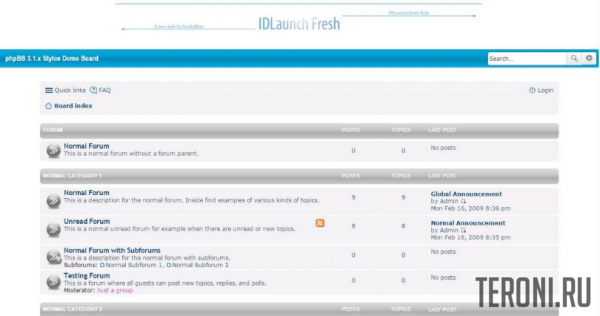 Светлый стиль IDLaunch Fresh для phpBB 3.1.х