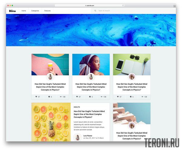 HTML шаблон блога на любую тему — Bona