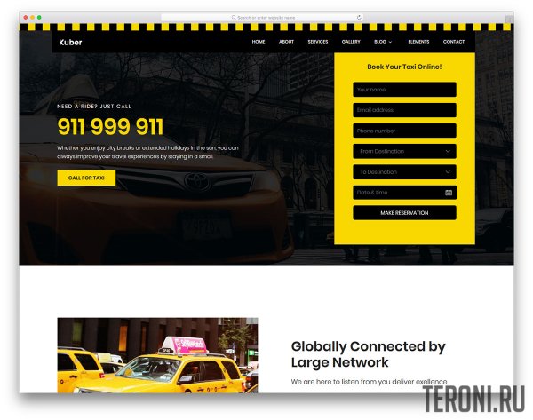 Авто шаблон HTML сайта — Taxi