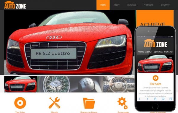 Авто шаблон HTML сайта — AutoZone