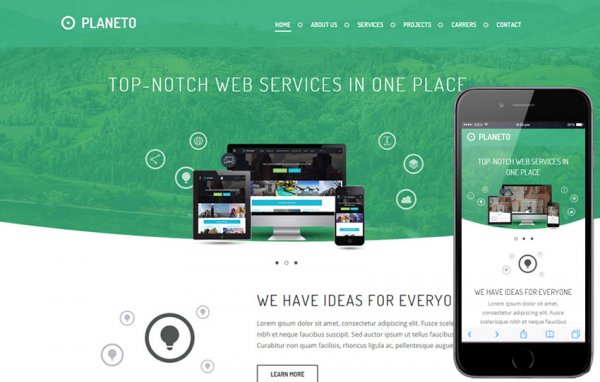 Бизнес шаблон HTML сайта — Planeto