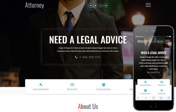 Бизнес шаблон HTML сайта — Attorney