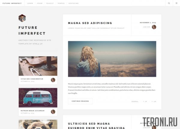 Блоговый шаблон HTML сайта — Future Imperfect