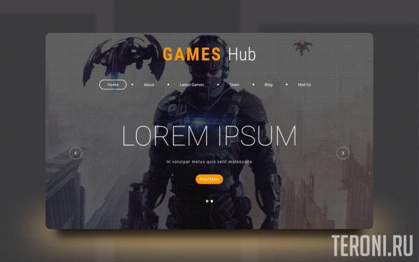 Игровой HTML шаблон — Games Hub