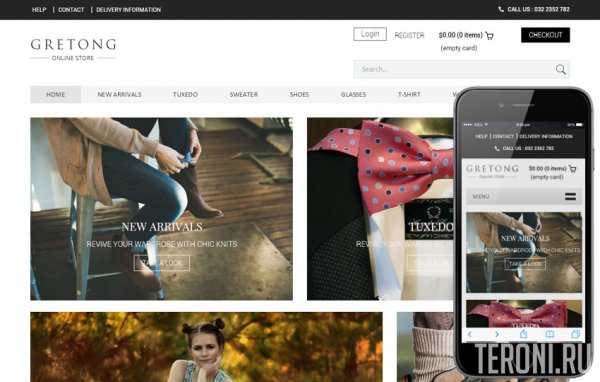 HTML шаблон интернет магазина одежды — Gretong