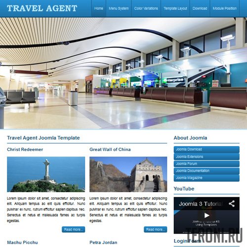 Туристический шаблон Joomla 3.9 — Travel Agent