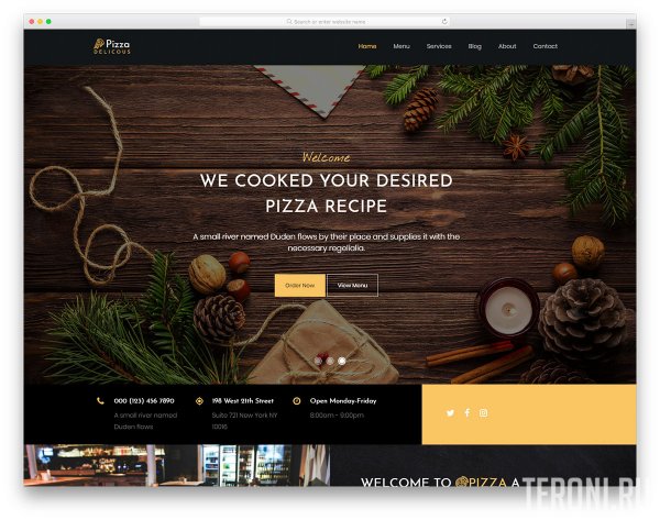 HTML шаблон для сайта пиццерии — Pizza