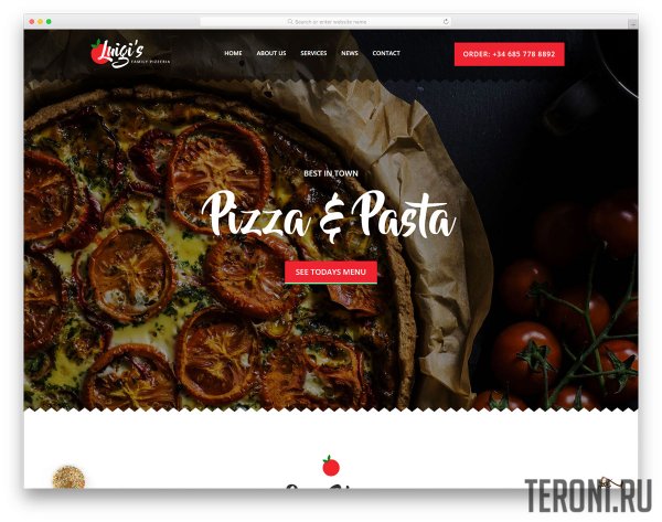 HTML шаблон для сайта пиццерии — Luigi's