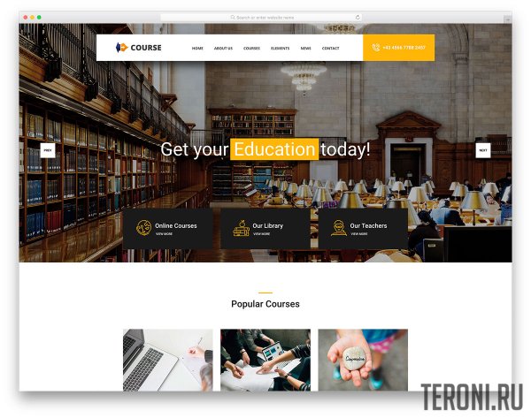 HTML шаблон для сайта онлайн-курсов — Course