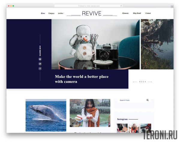 HTML шаблон для фотоблога — Revive