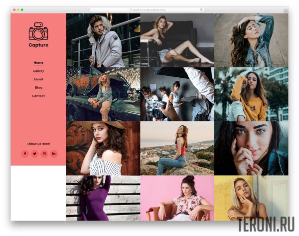 HTML шаблон для сайта фотогалереи — Capture